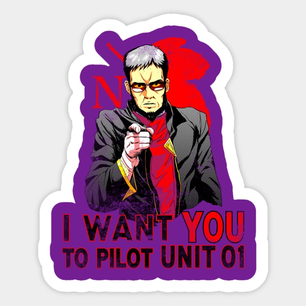 I want you to pilot unit 01 Sticker by CoinboxTees